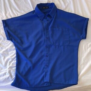 SHEIN Royal Blue Casual Button Down Shirt